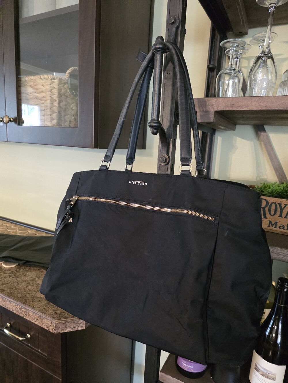 TUMI nylon multi pocket travel bag tote large